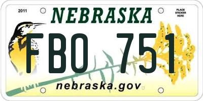 NE license plate FBO751
