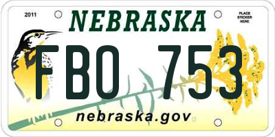 NE license plate FBO753