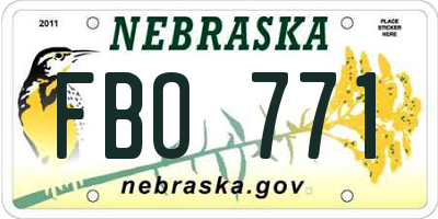NE license plate FBO771
