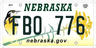 NE license plate FBO776