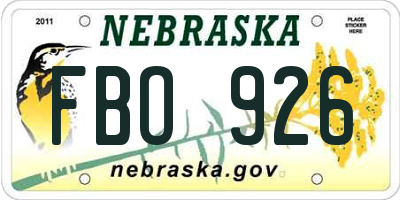NE license plate FBO926