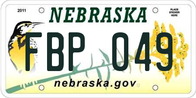 NE license plate FBP049