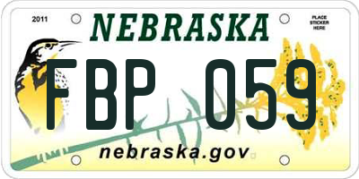 NE license plate FBP059
