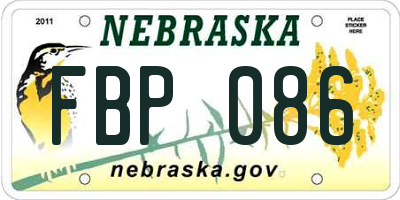 NE license plate FBP086