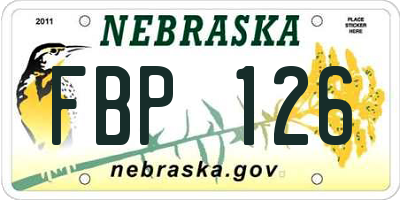NE license plate FBP126