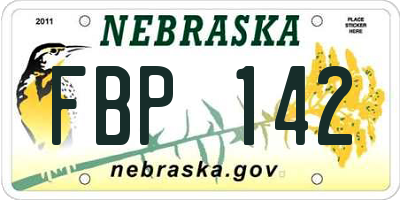 NE license plate FBP142