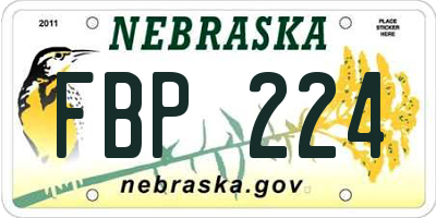 NE license plate FBP224