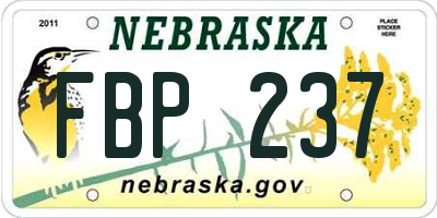 NE license plate FBP237