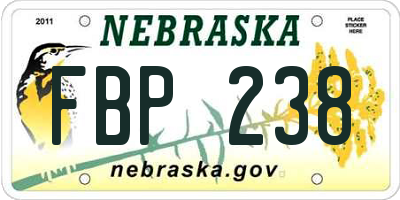 NE license plate FBP238