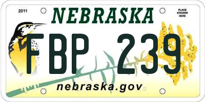 NE license plate FBP239
