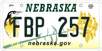 NE license plate FBP257