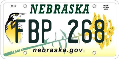 NE license plate FBP268