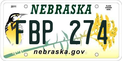 NE license plate FBP274