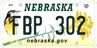 NE license plate FBP302