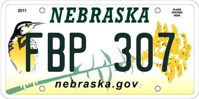 NE license plate FBP307