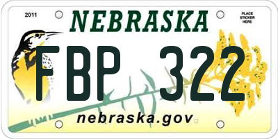 NE license plate FBP322