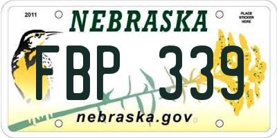 NE license plate FBP339