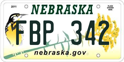 NE license plate FBP342