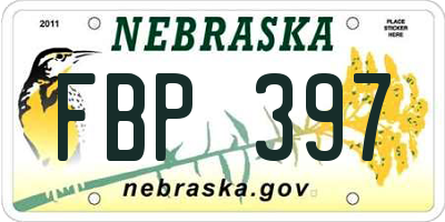 NE license plate FBP397