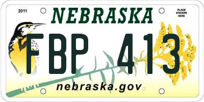 NE license plate FBP413