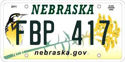 NE license plate FBP417