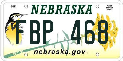 NE license plate FBP468