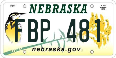 NE license plate FBP481