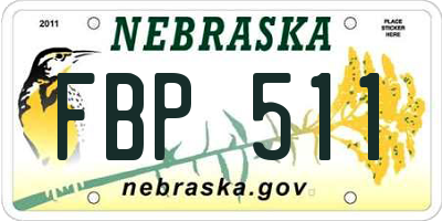NE license plate FBP511