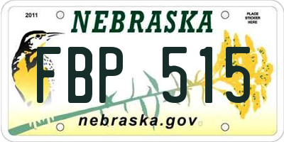 NE license plate FBP515