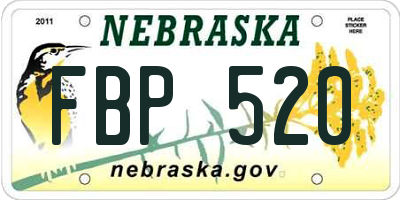 NE license plate FBP520