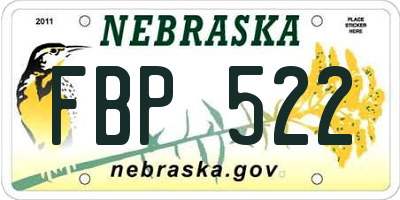 NE license plate FBP522