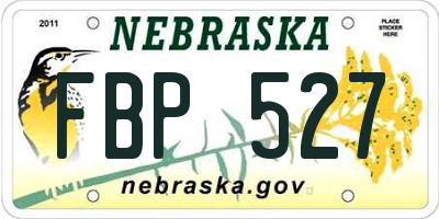 NE license plate FBP527