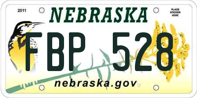 NE license plate FBP528