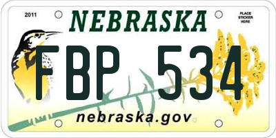NE license plate FBP534