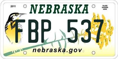 NE license plate FBP537