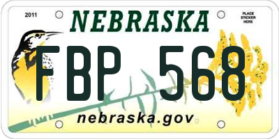 NE license plate FBP568
