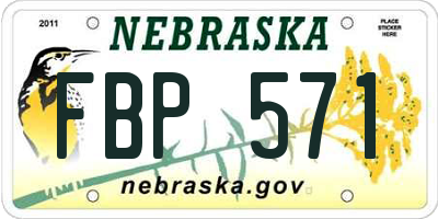 NE license plate FBP571