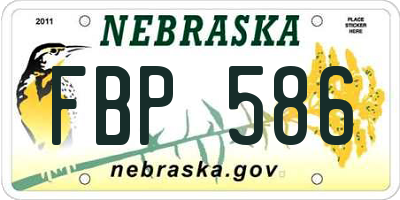 NE license plate FBP586
