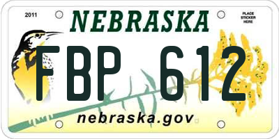 NE license plate FBP612