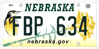 NE license plate FBP634