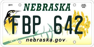 NE license plate FBP642