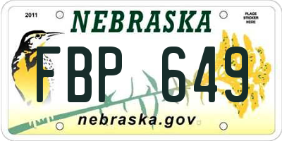 NE license plate FBP649