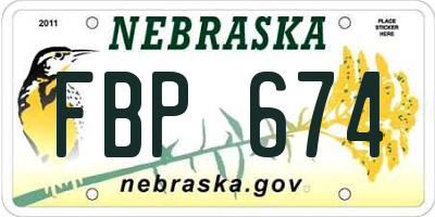 NE license plate FBP674