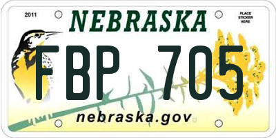 NE license plate FBP705