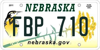 NE license plate FBP710