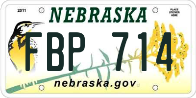 NE license plate FBP714