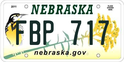 NE license plate FBP717