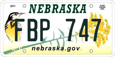 NE license plate FBP747