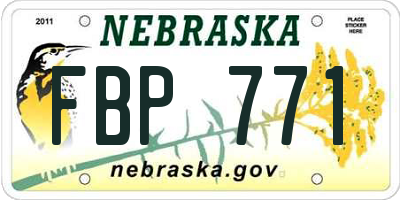 NE license plate FBP771
