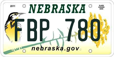 NE license plate FBP780